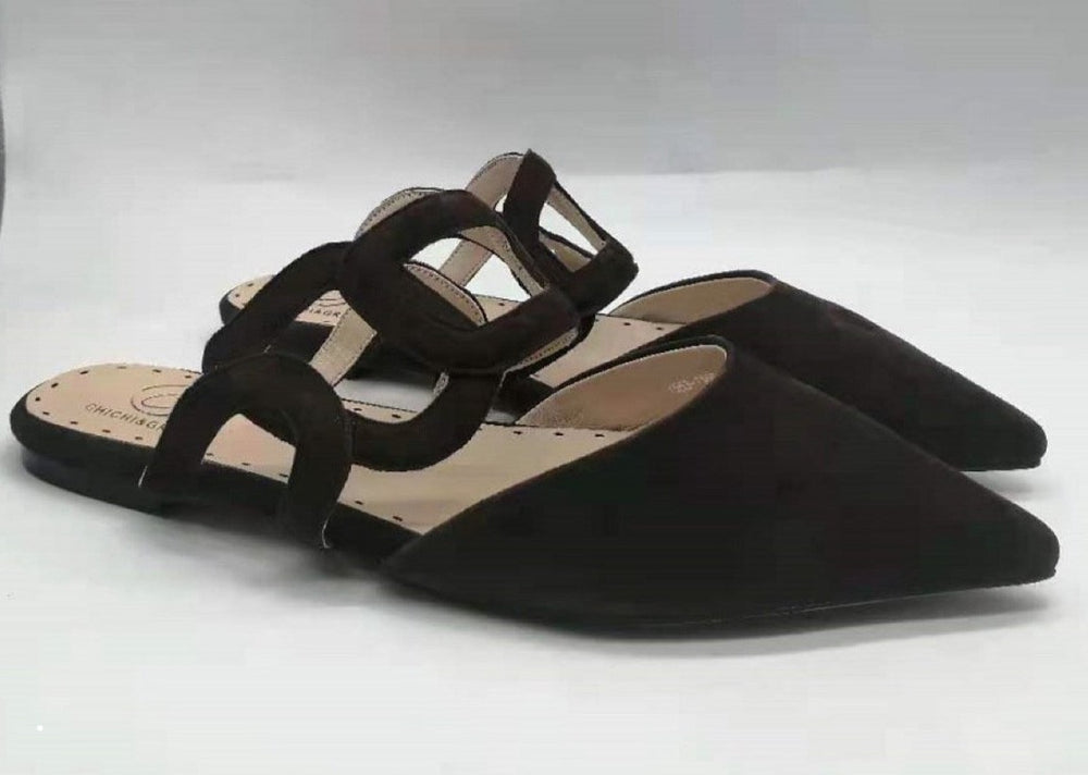 
                  
                    Pointed Toe Hollow Design Slip On Flats
                  
                