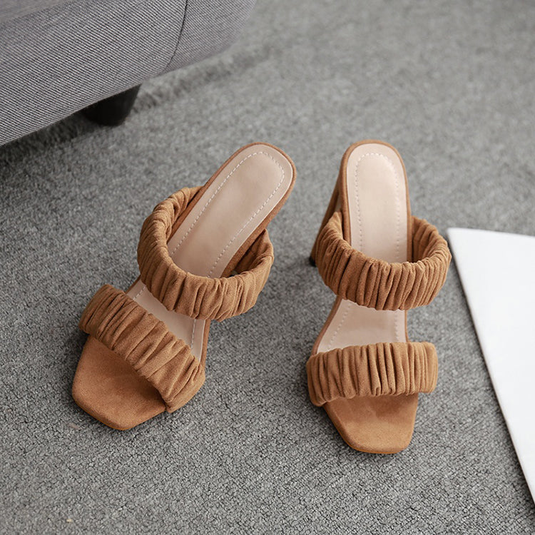 
                  
                    Open toe wrinkle Retro style Sandals
                  
                