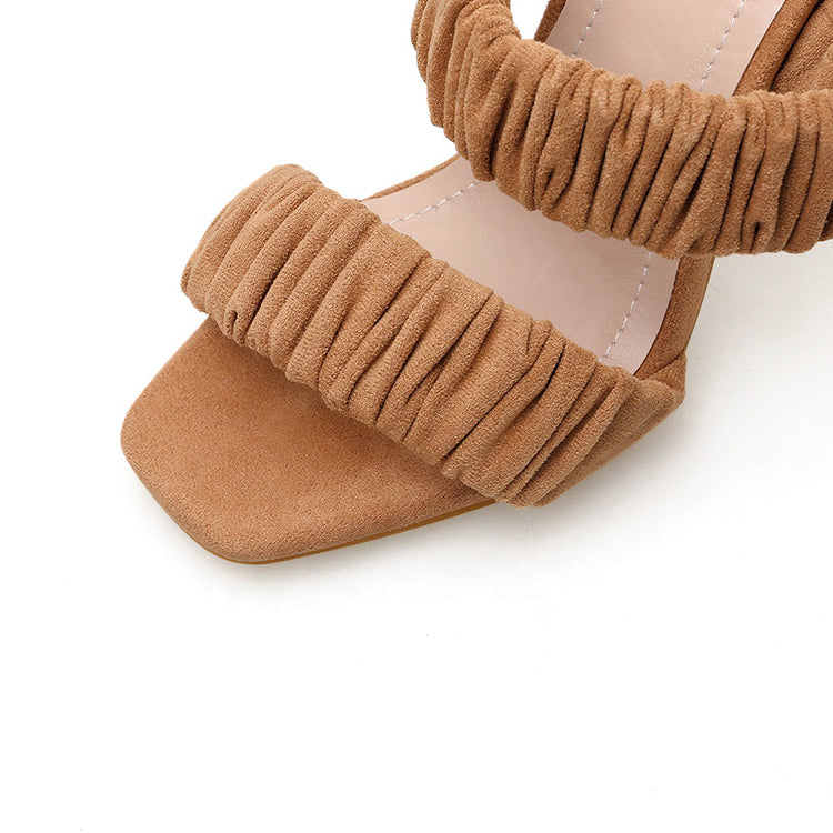 
                  
                    Open toe wrinkle Retro style Sandals
                  
                
